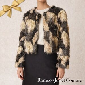 Stylish Multicolor Faux Fur Jacket